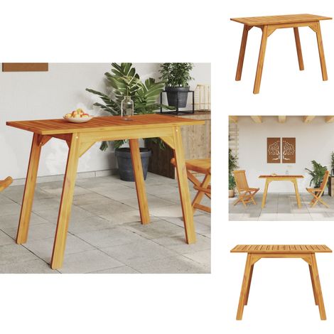 Table à manger de jardin 110x56x75 cm bois massif d'acacia - Table À Manger Extérieur - Table Jardin Acacia - Mobilier De Jardin Rustique - Table Repas Extérieure - Décoration Terrasse (1/5)