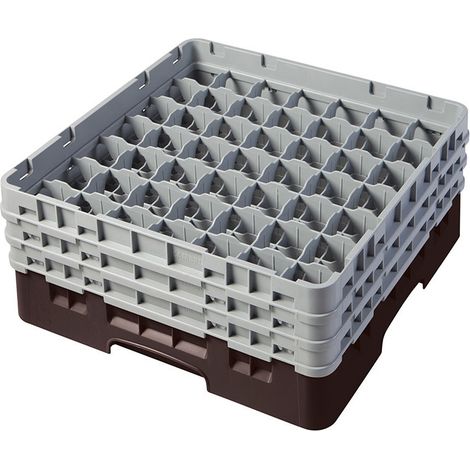 Casiers de lavage - Haut max 17.4 cm - 50 x 50 x 22.5 cm - Brun - Lot de 3 - Cambro