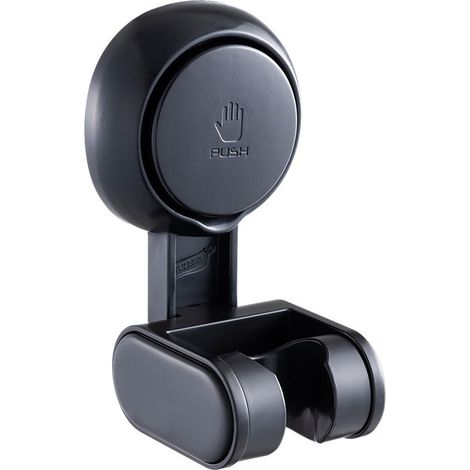 Support Pommeau de Douche à Ventouse,Noir,Support pommeau douche ventouse sans perçage, réglable hauteur et grand angle, étanche, amovible (1/5)