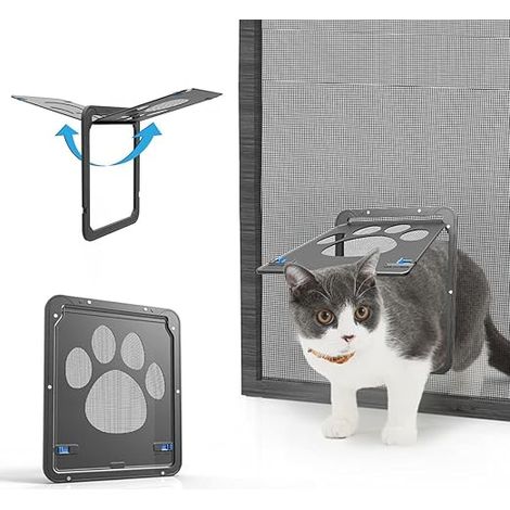 Katzen-Fliegengittertür, einfach zu installieren, abschließbare Fliegengittertür, geeignet für kleine/mittelgroße Katzen/Hunde