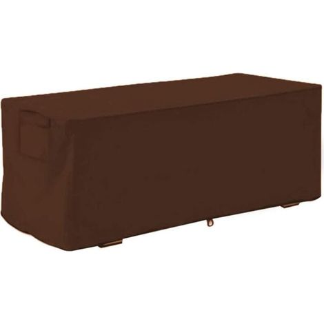 Abdeckung für Aufbewahrungsboxen im Freien, 210D Oxford-Gewebe, Abdeckung für Aufbewahrungsboxen im Garten, wasserdichte Abdeckung, UV-beständig, 123 x 62 x 55 cm, Kaffeebraun (1/5)