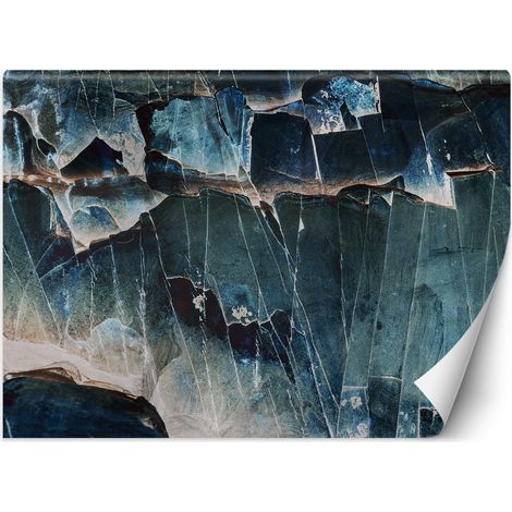 Fototapete Marmor 3D Abstrakt Textur Blau 350x245 cm (1/5)