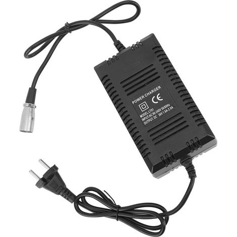 Chargeur de Batterie Vélo Électrique 36V 2A, Prise EU et XLR pour Scooter Lithium, Alimentation 90-240V