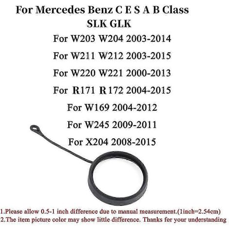 Bouchon de réservoir d'huile/carburant compatible avec Mercedes-Benz Classe C W204, W203, W124, X204, M271, GLE, SLK, Vito 638, W205, W245, W246, W169 et W176. Accessoires auto. Vieille corde. (1/4)