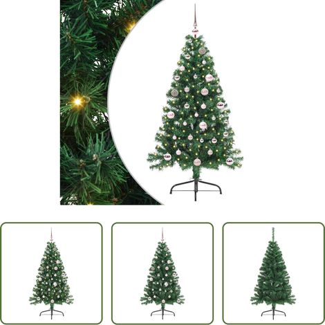 Lumières LED - Sapin de Noël artificiel pré-éclairé Vert 150 cm PVC (1/5)