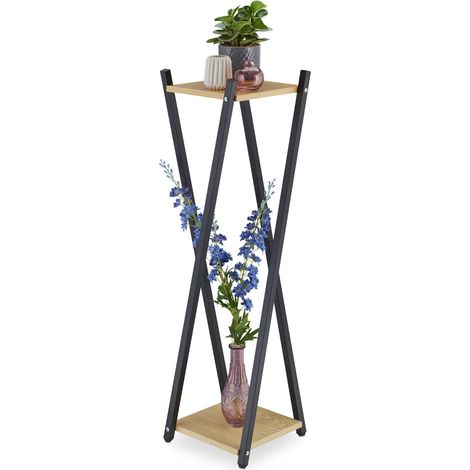 Pedestal alto para flores con 2 estantes (1/5)