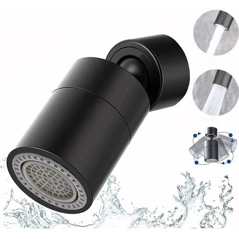 Aérateur de robinet pivotant à 360°, buse réglable à 2 positions, filtre et pulvérisateur, aérateur de robinet économique en eau, tête de robinet pivotante pour cuisine et salle de bain (1/5)