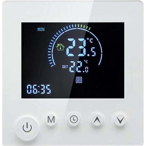 Floor Heating Thermostat, Digital Smart Heating Thermostat Room Programmable Thermostat LCD Display Wall Mounted Thermostat with Knob (Water Heating) MUMU (1/4)