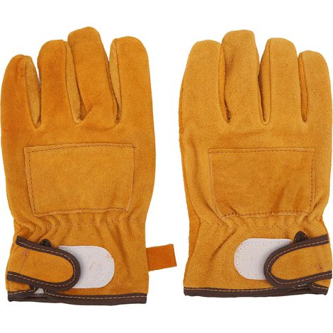 1 Paire de Gants Anti-Chaleur Ignifuges pour BBQ, Grill et Cuisine, Jaune Court (1/5)