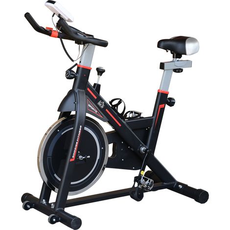 Vélo d'appartement Volant 8 kg LCD Pulsomètre Selle et Guidon Ajustables 103x48x115 cm Noir