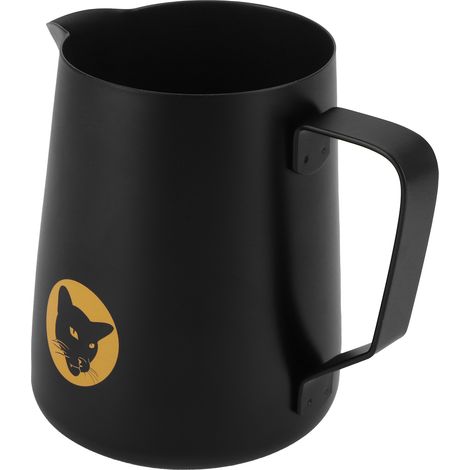 Tasse à café multifonction de 600 ml en acier inoxydable 304, avec pichet à lait noir. (1/5)