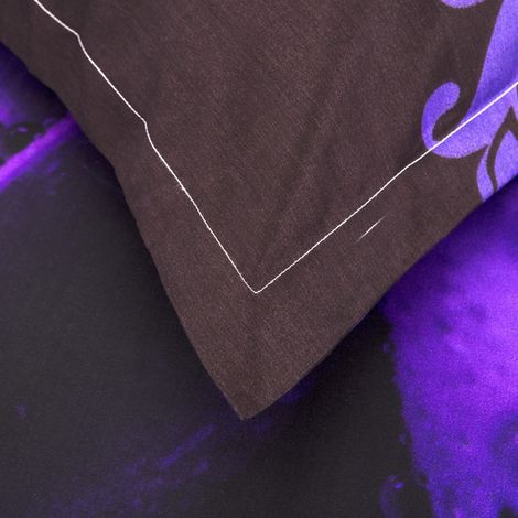 Ensemble de literie 4 pièces, housse de couette confortable, motif rose violet, taille 2 (1/5)