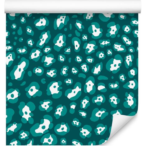 Papier peint imitation peau d'animal turquoise et céladon 50x1000 cm (1/5)