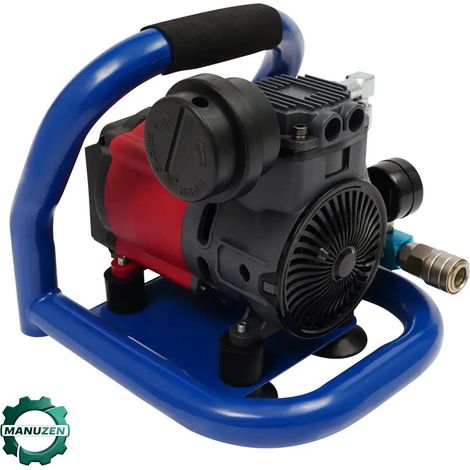 Manuzen - Tête de compresseur d’air portable 2800 tr/min — Bleu, rouge et noir (1/5)