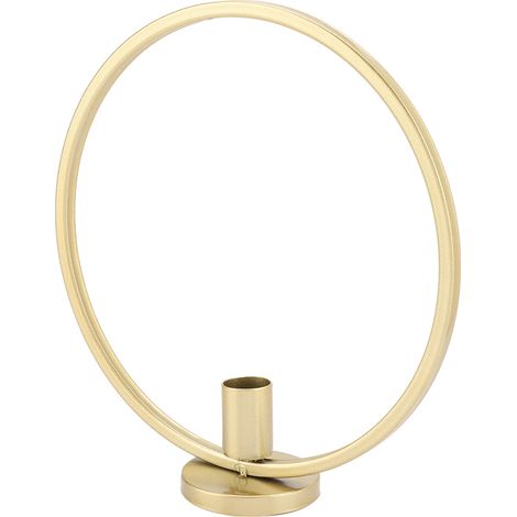 Bougeoir rond en métal doré, décoration intérieure (1/5)
