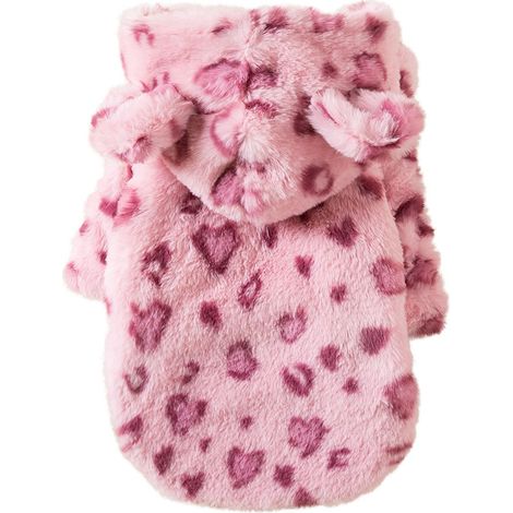 Blouson d'hiver pour chiens petits ou moyens avec capuche pelucheuse, adapté pour Chihuahuas, vêtements pour animaux de compagnie pour temps froid, taille XL (1/5)