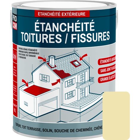Peinture, résine d'étanchéité toiture, réparation tuiles, fissures, anti-fuites, décore, protège, plusieurs coloris PROCOM F1E6B2 2.5 litres