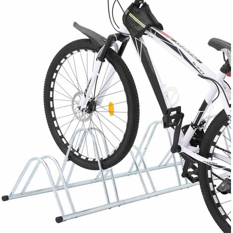 vidaXL Soporte para 6 bicicletas suelo independiente acero galvanizado (1/2)
