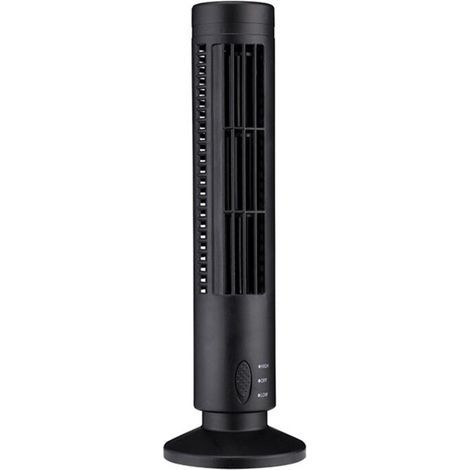 Ventilateur sans pale USB compact, 2 vitesses & modes oscillants – Noir, idéal pour chambre, salon ou bureau à domicile (1/5)