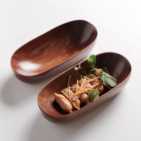 Plateau En Bois - 17,5 x 8 x 4 cm - Pour Service Alimentaire Apéritif Fromage Dessert Fruits - 1 Pièce (1/5)