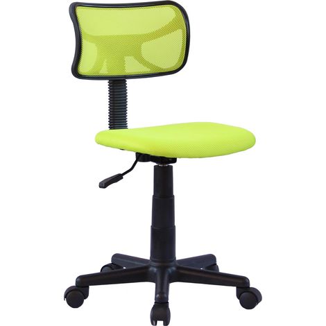 Idimex – Chaise de bureau ergonomique verte – Dossier en maille respirante – Hauteur d'assise réglable 40-52 cm – Piètement nylon noir