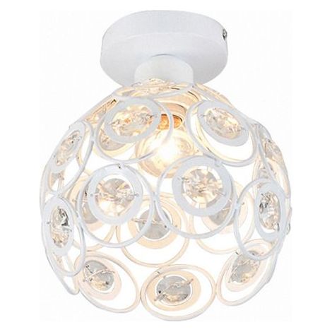 KLVGTIFS PU - Plafonnier Moderne Industriel Cristal Métal Plafonnier 20cm Lampe Pendentif Pendentif Suspension Abat-Jour Plafonnier E2L116 (1/4)