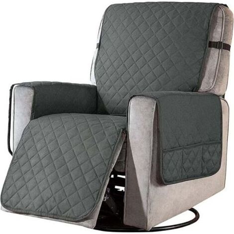 Housse de Fauteuil Relax Matelassé Couvre Fauteuil Inclinable Doux Protecteur Canapé 1 Place Antidérapant pour Animaux de Compagnie pour Chaise Canapé Décorative (Gris foncé) (1/5)