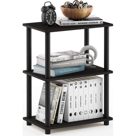 Étagère de Rangement sans Outils à 3 Niveaux, Expresso/Noir (1/5)