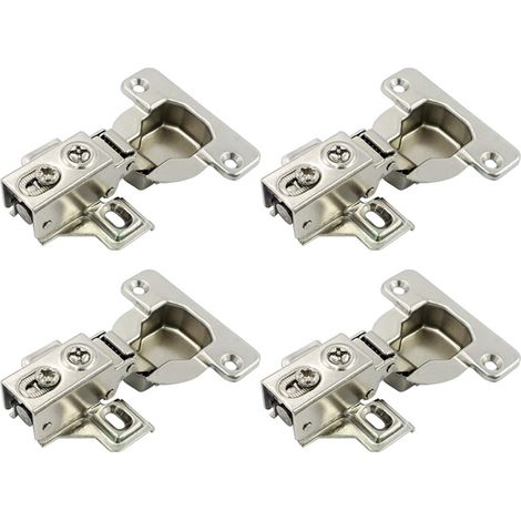 95 Degré Plein Recouvrement Mini Charnières 40mm pour Cadre avec Amortisseur pour Portes Lourds et Épaisses Charnière Courte pour Porte de Placard Meubles Cuisine Lot de 4 (1/5)