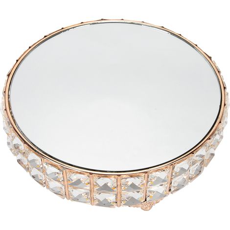 Présentoir à gâteaux en cristal miroir, support pour cupcakes et autres desserts de mariage, plateau de présentation rond (1/5)