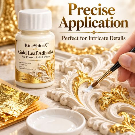 KineShineX Gipsrelief-Klebstoff mit Blattgold – Hohe Haftung und schnelle Trocknung (1/4)