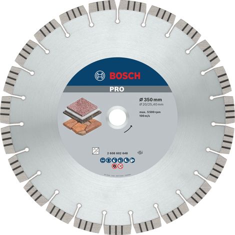 Disco diamantato Bosch PRO Stone, 350 x 20/25,4 mm
