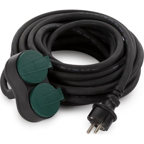 Perel – Rallonge électrique 10 m – Cordon H07RN 3G2.5 – IP44 pour usage intérieur et extérieur – 16 A 230 V – Prises Schuko
