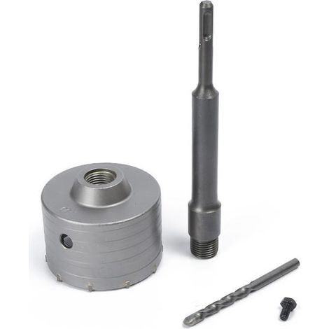 Scie Cloche Béton 80mm SDS Plus 220mm, Trépan pour Maçonnerie, Brique, Parpaing, Dalle, Mortier, Perçage Sec et Humide dans Mur et Pierre (1/5)