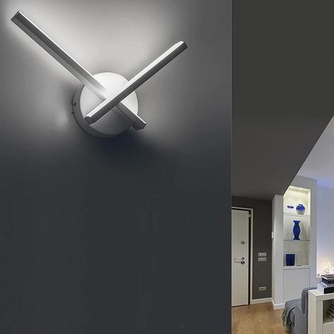 Applique a led a parete moderno 6 watt lampada da muro lumetto abat jour bianca luce naturale 4000k
