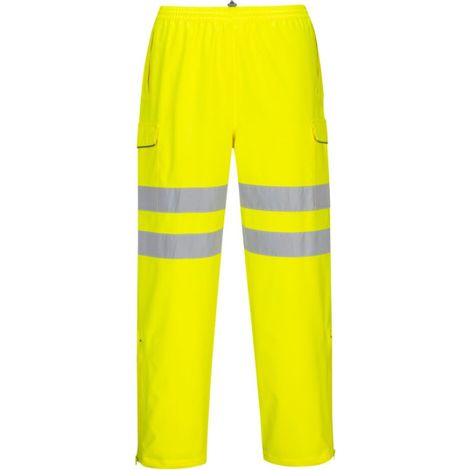 Pantalón Extreme de alta visibilidad cintura elástica sin forro con 2 cintas reflectantes S597 XL Amarillo (1/3)