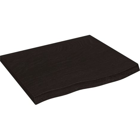 Maison Exclusive - Piano Bagno Marrone Scuro 60x60x(2-4)cm Legno Massello Trattato