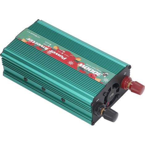 Convertisseur de puissance pour voiture 3000 W avec motif de Noël, convertisseur solaire intelligent en alliage d'aluminium CC/CA, 24 V, écologique 110 V 60 Hz (1/5)