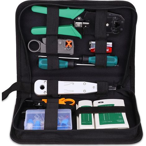 CGBOOM 16-in-1-Netzwerkkabeltester-Kits, Netzwerkreparaturwerkzeuge, Netzwerkkabeltester-Kit, Patchkabeltester, LAN-Kabeltester