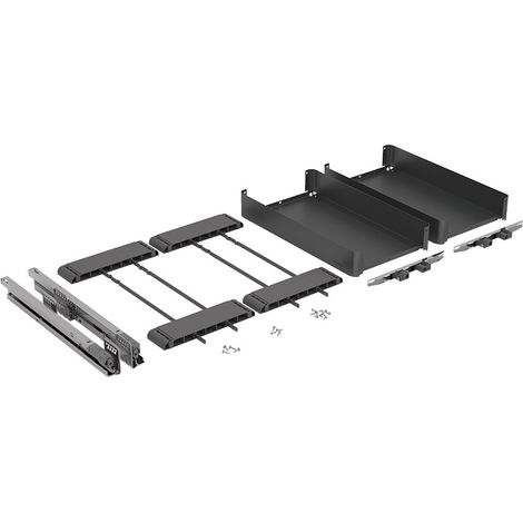 Coulissant bas 2 corbeilles k-line - Largeur intérieur de caisson : 262 - 268 mm - Pour caisson de largeur : 300 mm - KESSEBOHMER
