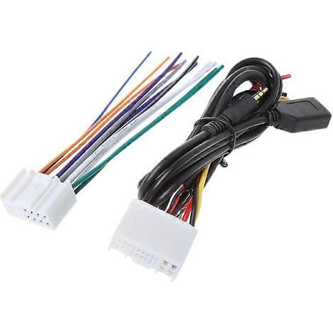 Câble d'alimentation pour autoradio avec adaptateur secteur USB et AUX (1/5)