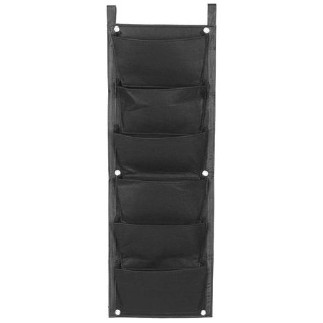 6 poches verticales plantes cultiver sacs conteneur tenture murale jardinière pour extérieur GardenBlack (1/5)
