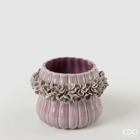 EDG Enzo De Gasperi Vaso Freaky Decoflor H 12 Cm D 16,5 Cm Ceramica Waterproof Purple