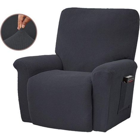 Housse pour fauteuil inclinable une place, housse extensible en polaire pour canapé inclinable, adaptée à toutes les saisons. (1/5)