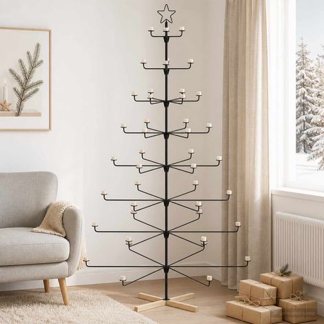 vidaXL Árbol de Navidad de metal con soporte KUOPIO 210 cm (1/5)