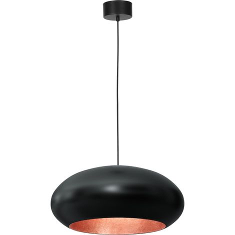 Suspension ovale Ø50 noir/cuivre Compo E27 15W Luminex