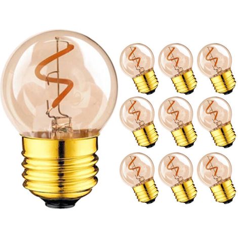 Bardusch-Ampoules LED de Style industriel rétro G40, lumière douce 220V, lumière en soie, lumière Flexible 2200K, Source de lumière jaune chaud 2W E27, 10 pièces (1/4)