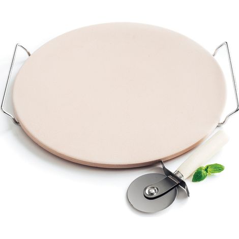 Pietra per pizza professionale 33 cm con taglierina Pizza Stone duka (1/3)