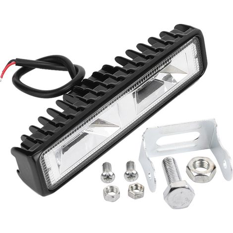 Barra luminosa a LED da 6 pollici con 16 LED, luce ausiliaria da lavoro per auto, fascio luminoso 6000K 1600LM 12-24V per guida fuoristrada, fendinebbia, uso nautico (nera).