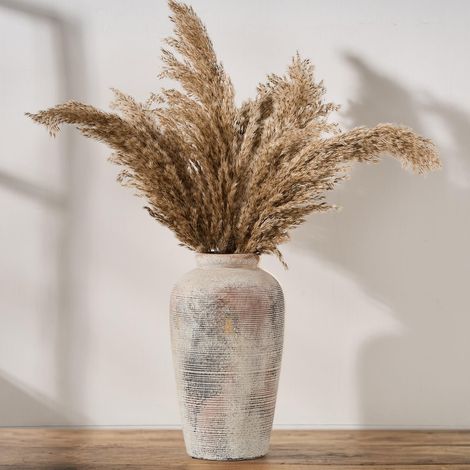 Grand Vase Rustique en céramique - 27,9 cm - Décoration Minimaliste pour la Maison, Le Salon, l'étagère, l'entrée, Le Mariage, la décoration de Table, Gris (1/5)